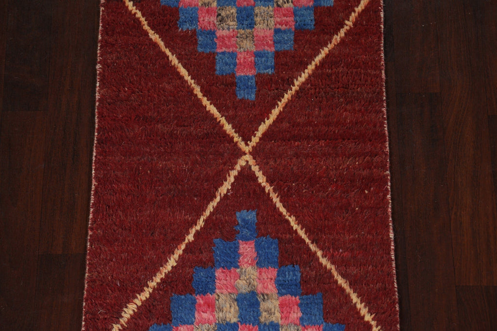 Tribal Moroccan Handmade Runner Rug 3x8