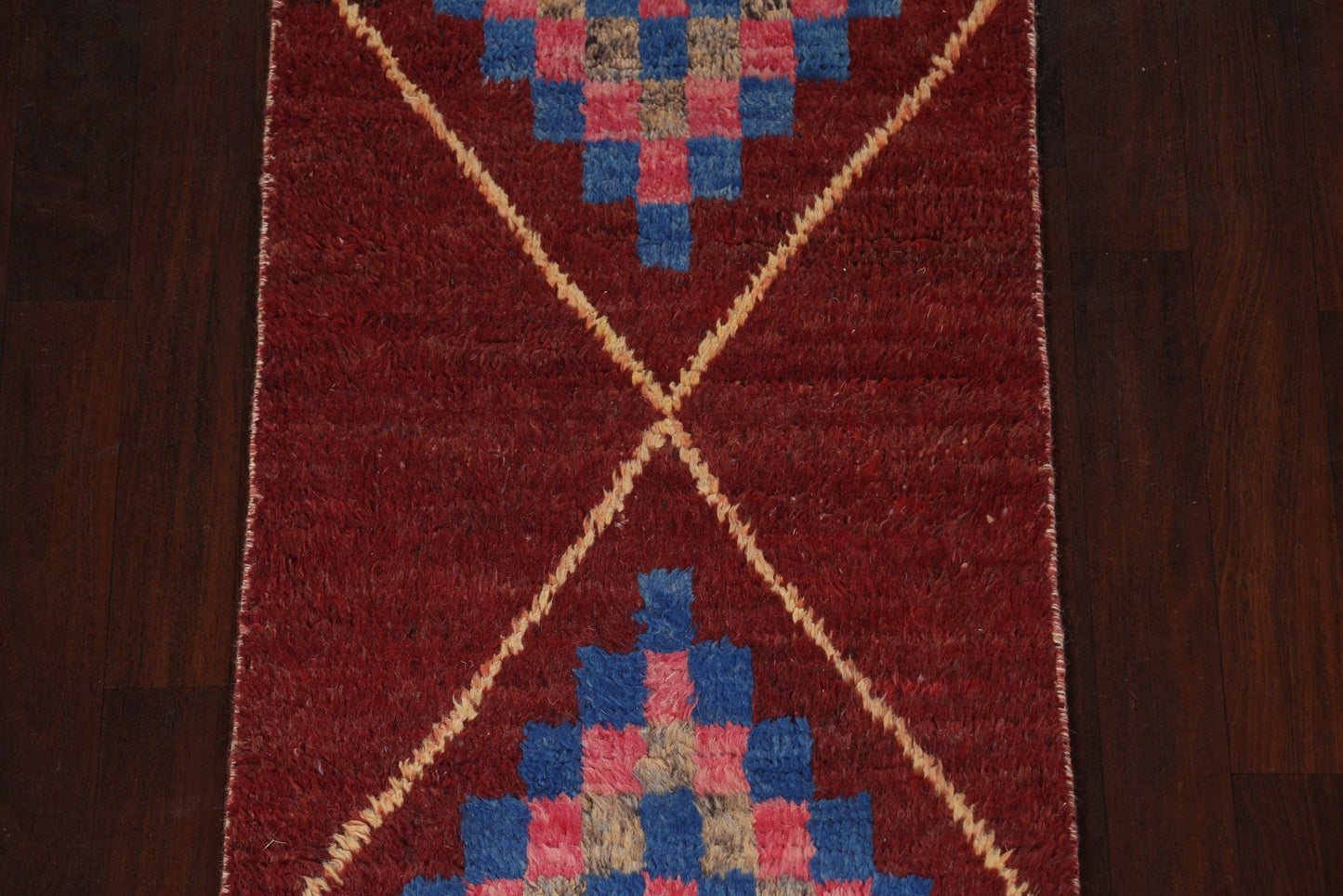 Tribal Moroccan Handmade Runner Rug 3x8