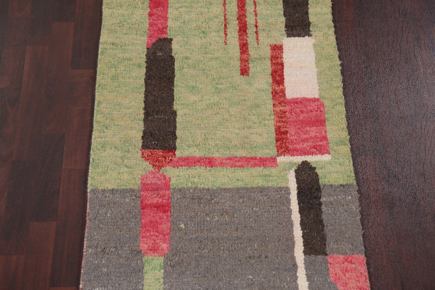 Handmade Moroccan Wool Runner Rug 3x17