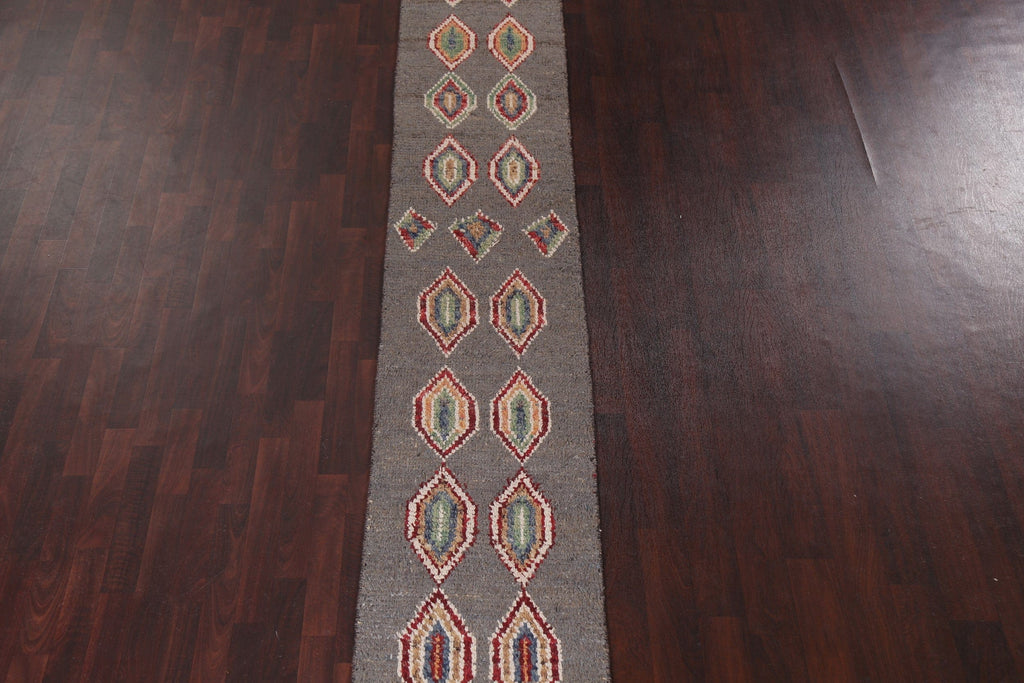 Tribal Moroccan Oriental Runner Rug 2x17