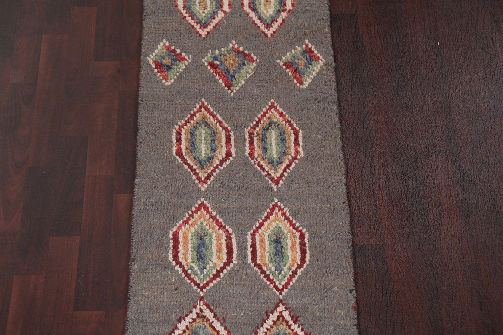 Tribal Moroccan Oriental Runner Rug 2x17