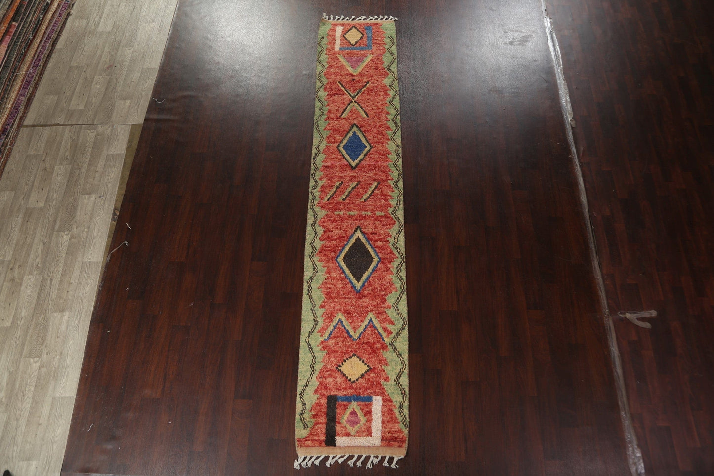 Tribal Moroccan Wool Runner Rug 2x13