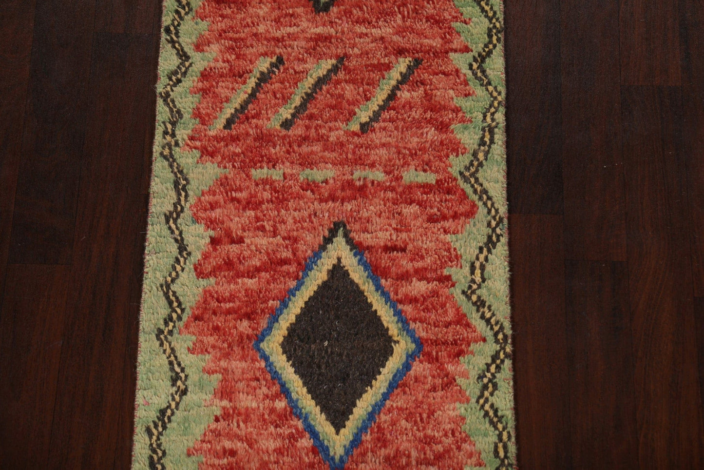 Tribal Moroccan Wool Runner Rug 2x13