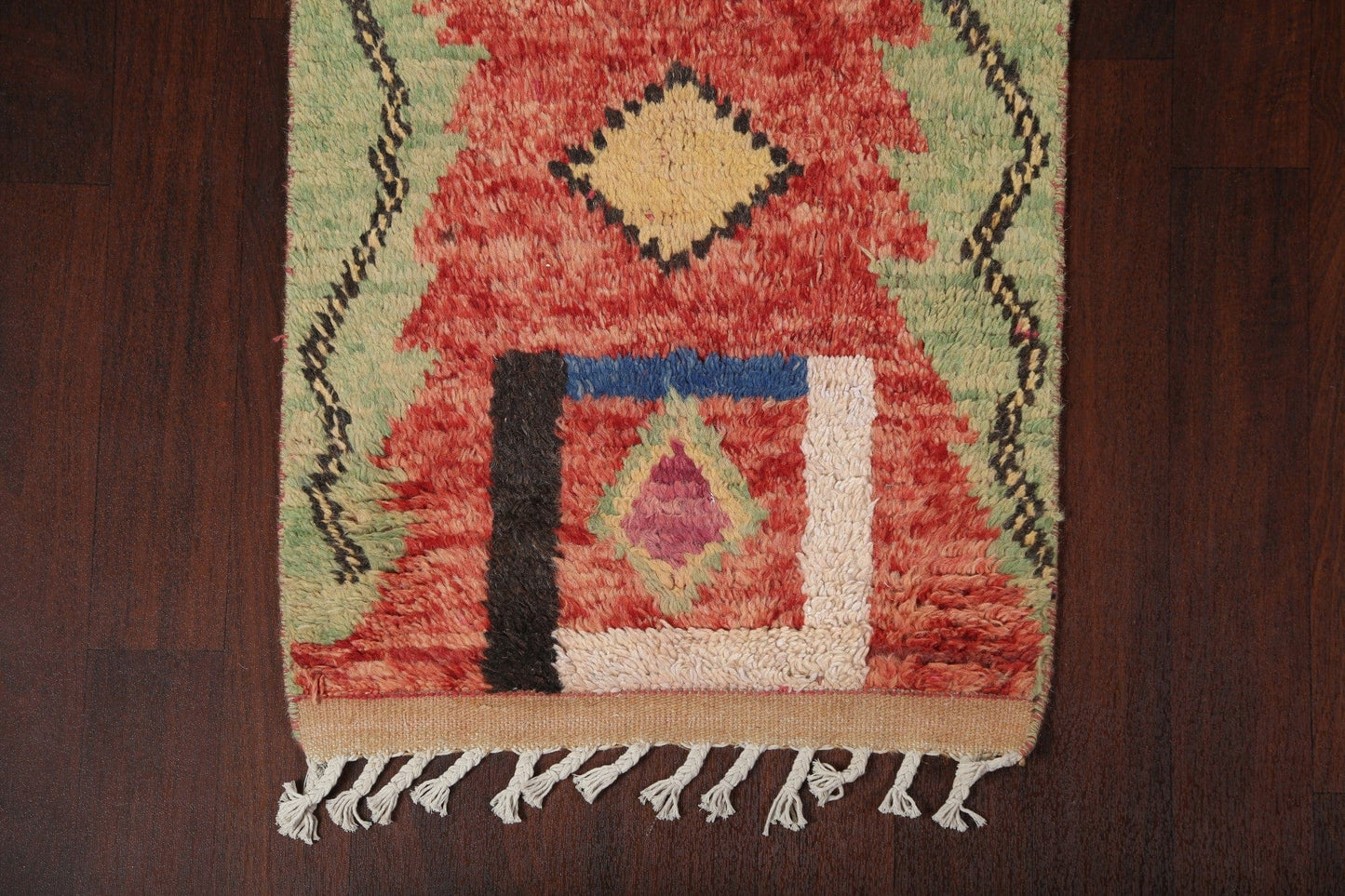 Tribal Moroccan Wool Runner Rug 2x13