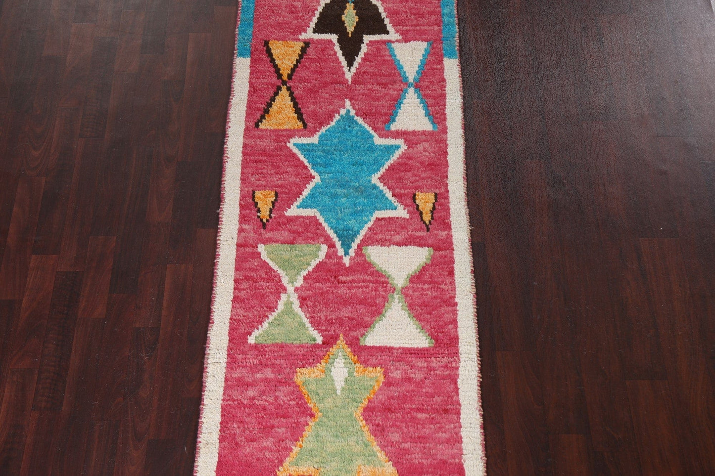 Tribal Moroccan Wool Runner Rug 3x13