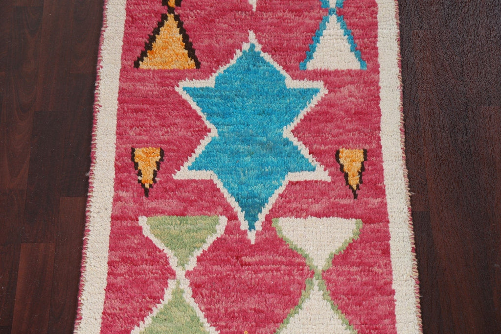 Tribal Moroccan Wool Runner Rug 3x13