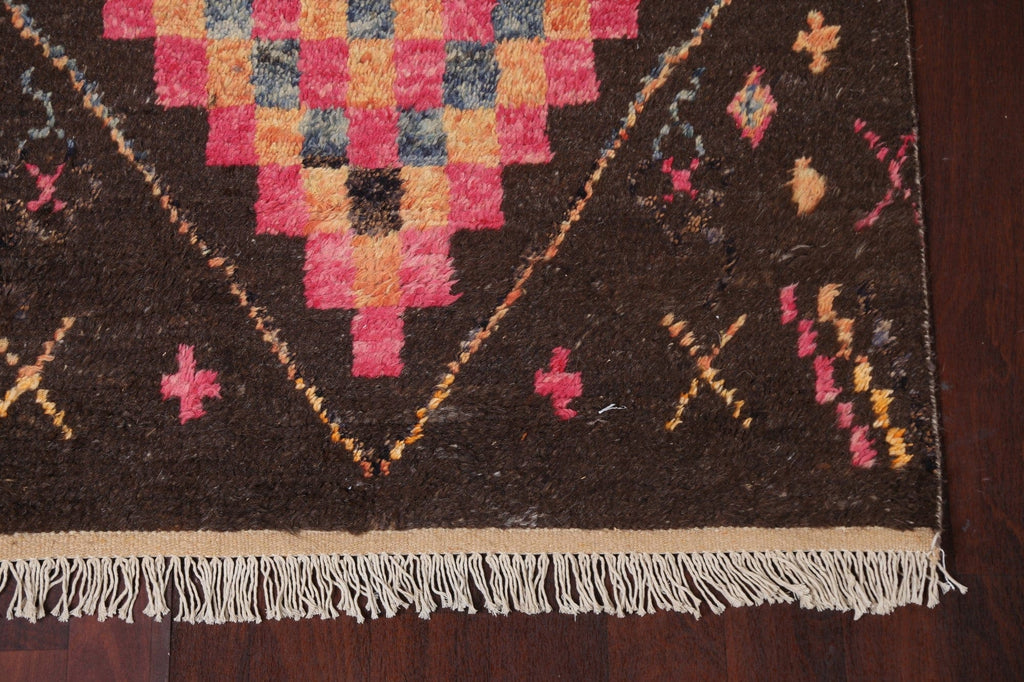 Tribal Moroccan Wool Runner Rug 4x18