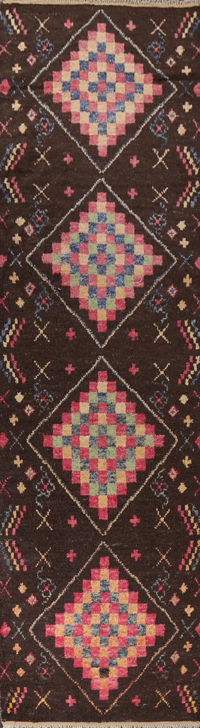 Tribal Moroccan Wool Runner Rug 4x18