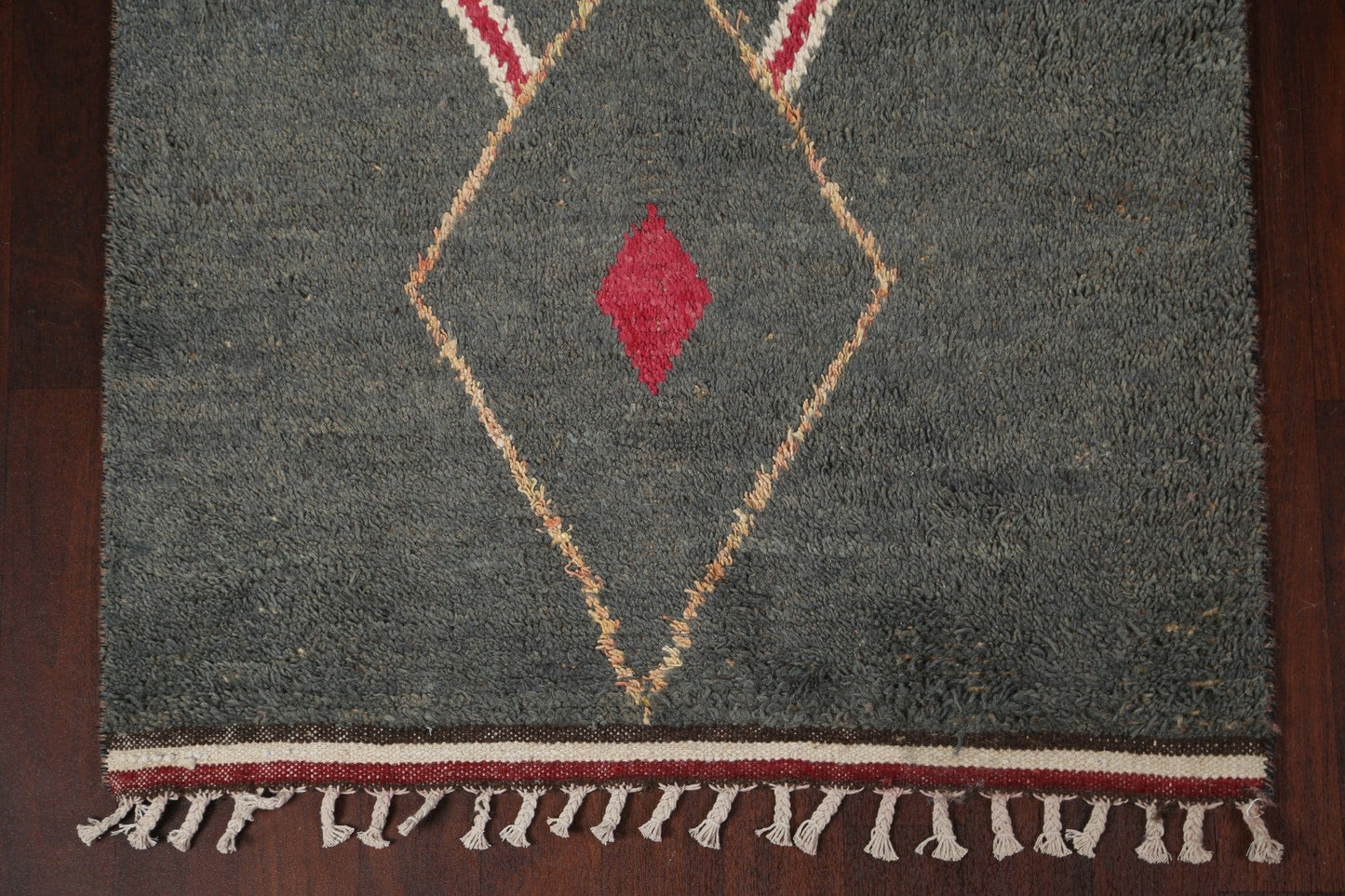 Geometric Moroccan Wool Runner Rug 4x11