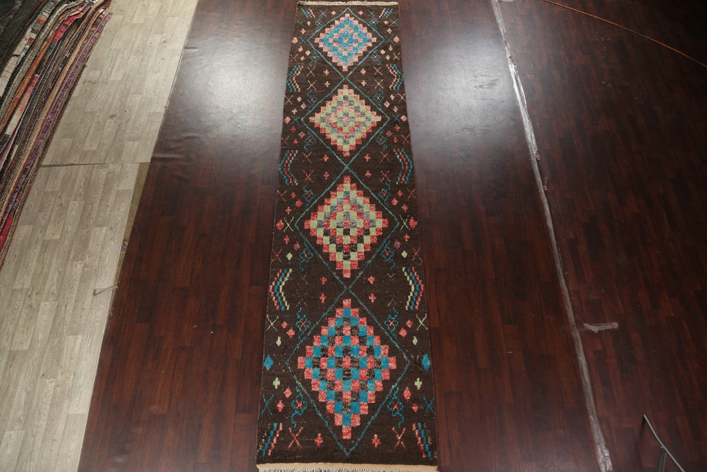 Tribal Moroccan Handmade Runner Rug 4x17