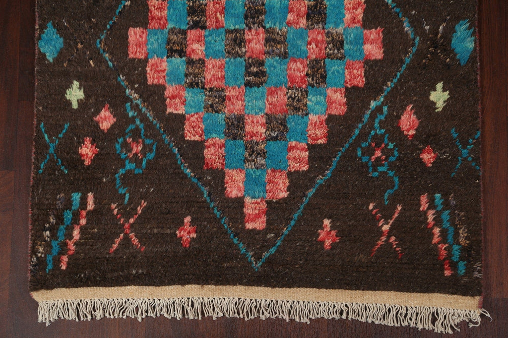 Tribal Moroccan Handmade Runner Rug 4x17