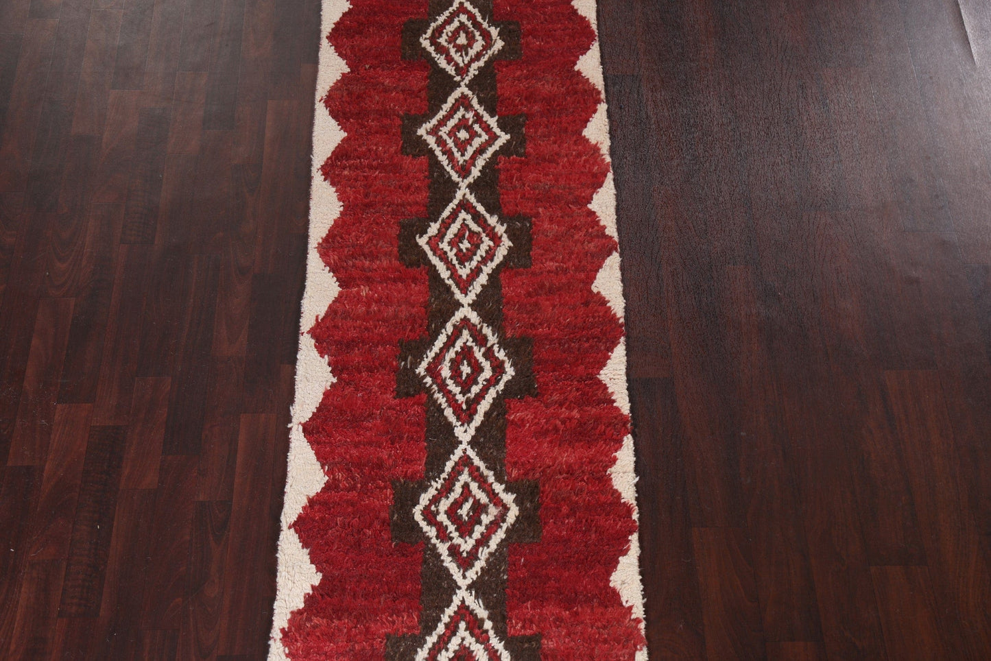 Handmade Moroccan Wool Runner Rug 3x12