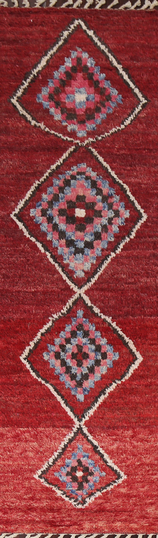 Wool Moroccan Handmade Runner Rug 3x11