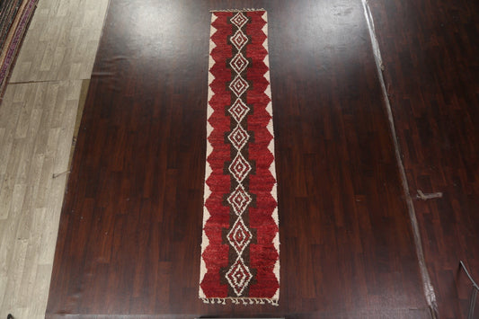 Geometric Moroccan Wool Runner Rug 3x12