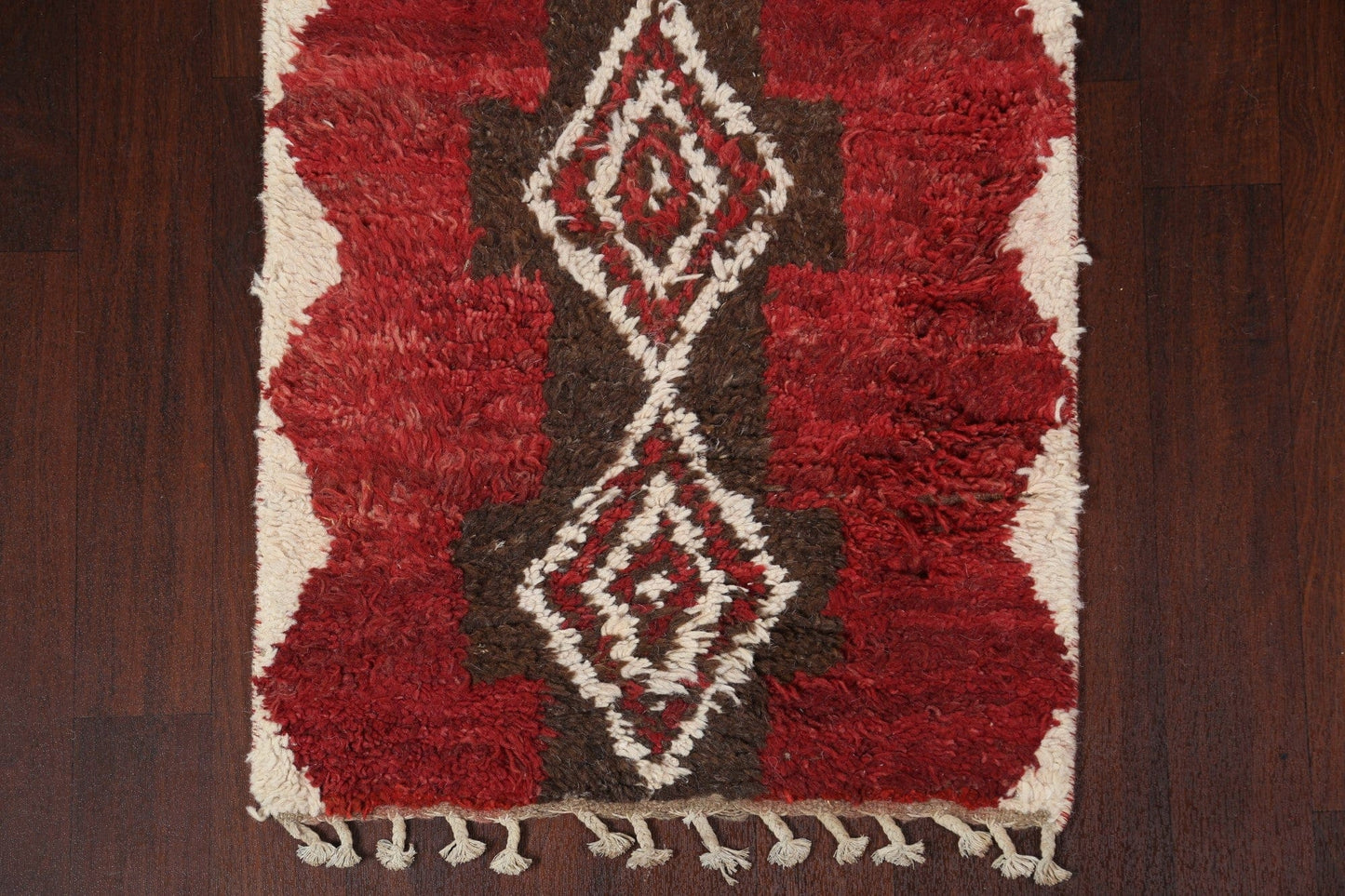 Geometric Moroccan Wool Runner Rug 3x12