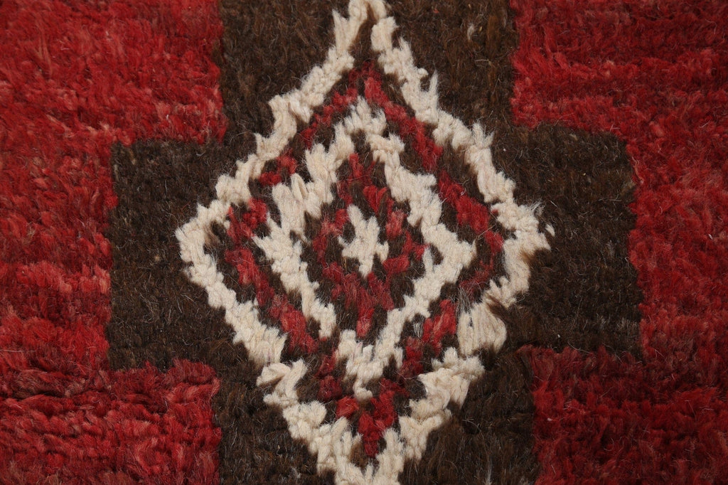 Geometric Moroccan Wool Runner Rug 3x12