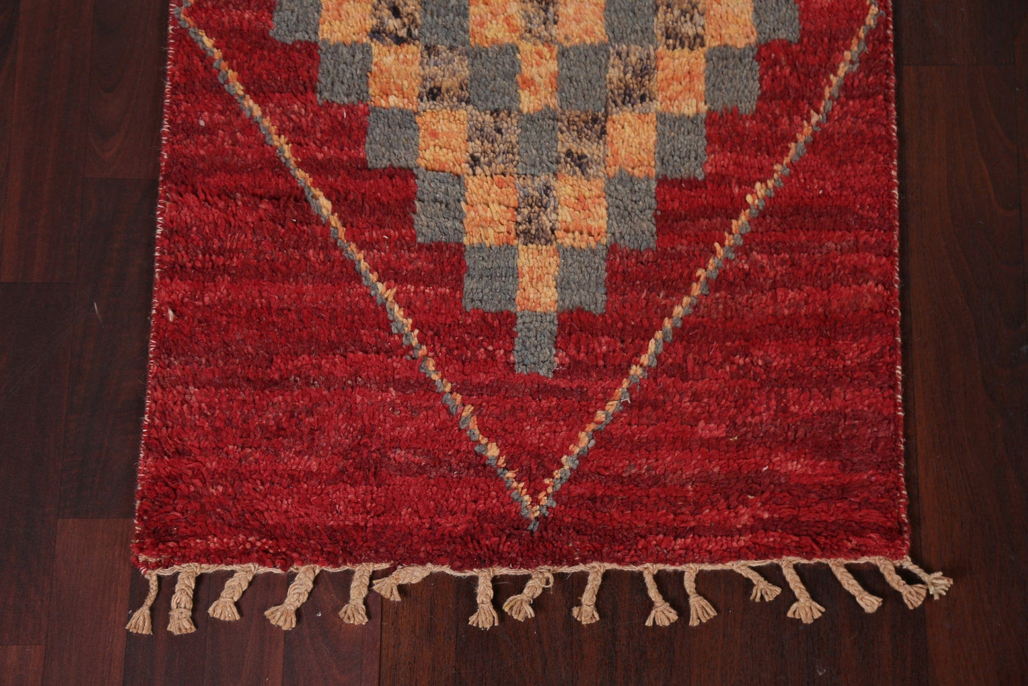 Geometric Moroccan Wool Runner Rug 3x9