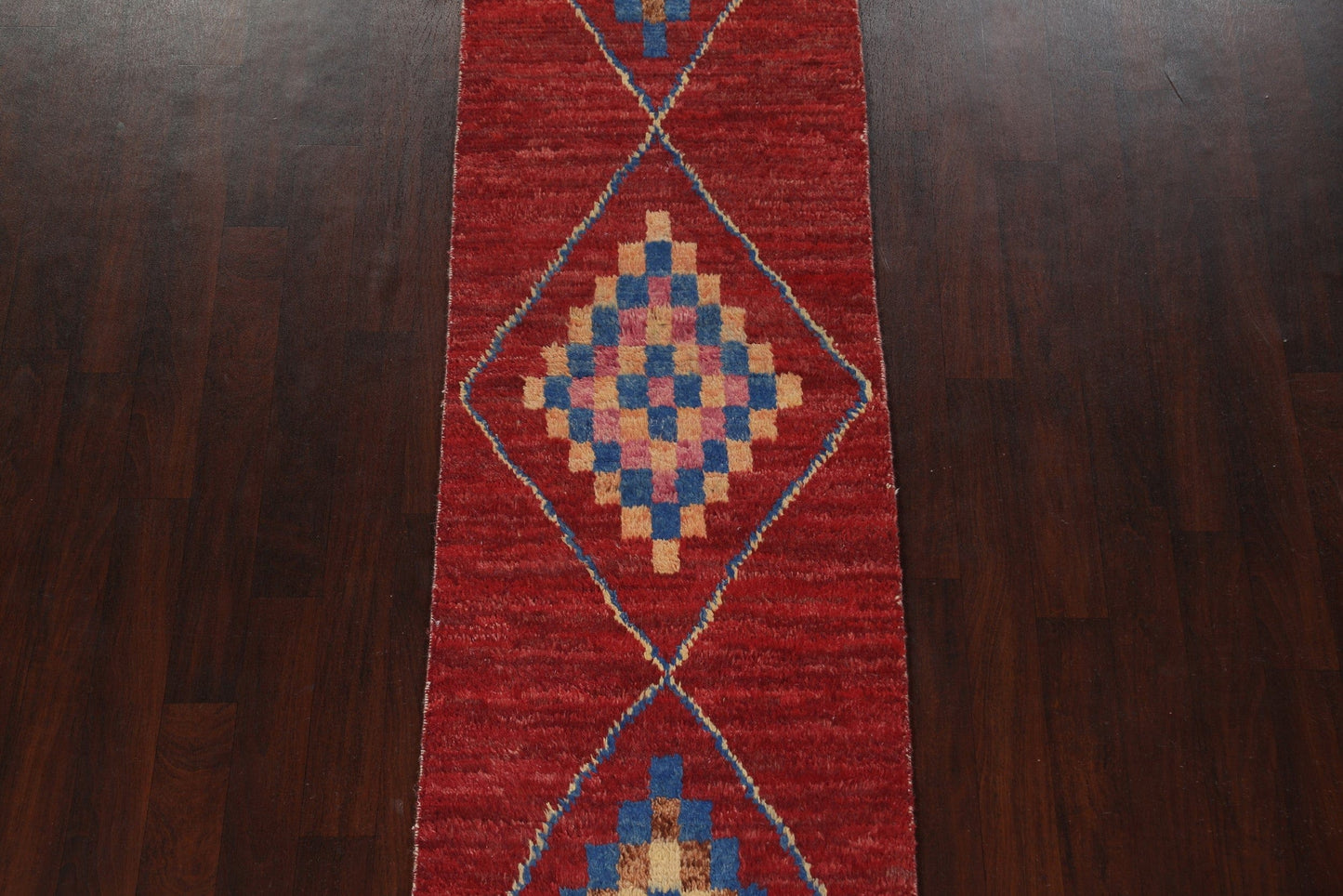 Geometric Moroccan Wool Runner Rug 3x12