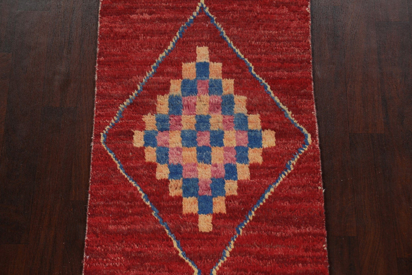 Geometric Moroccan Wool Runner Rug 3x12