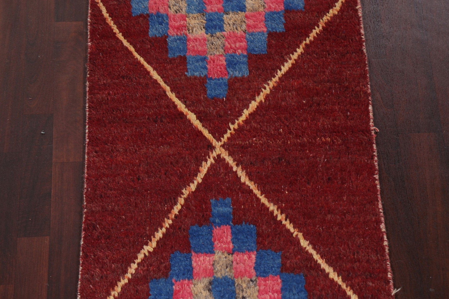 Geometric Moroccan Wool Runner Rug 3x8