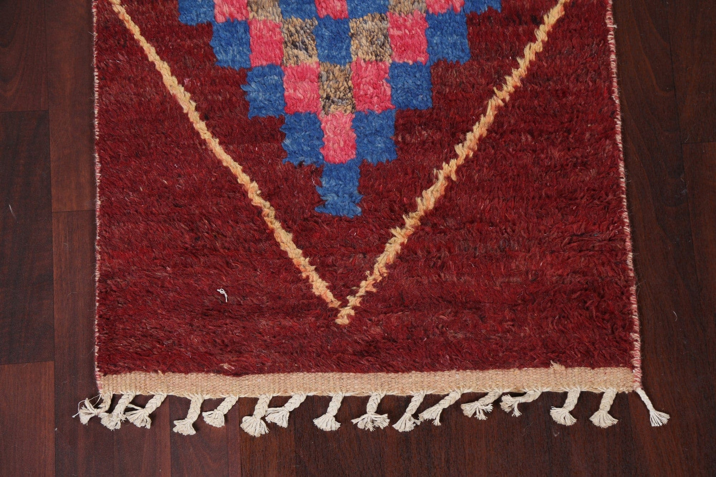 Geometric Moroccan Wool Runner Rug 3x8