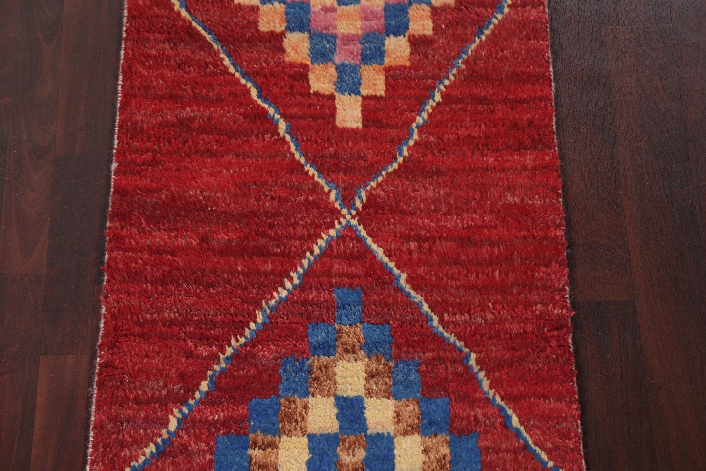 Geometric Moroccan Wool Runner Rug 3x12