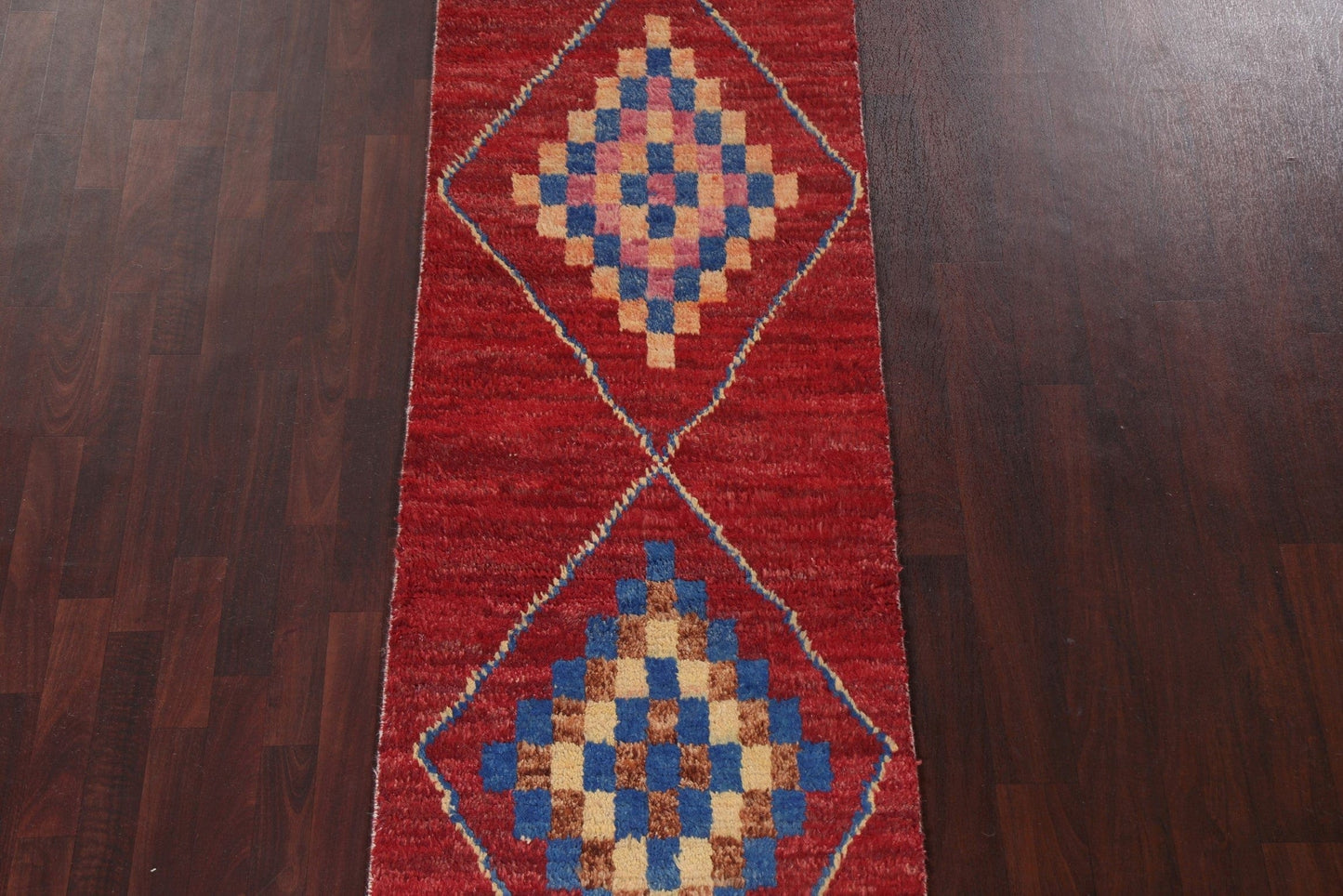 Geometric Moroccan Wool Runner Rug 3x12