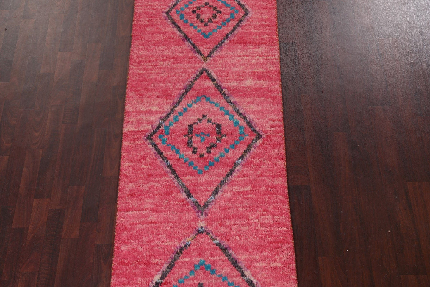 Handmade Moroccan Wool Runner Rug 3x13