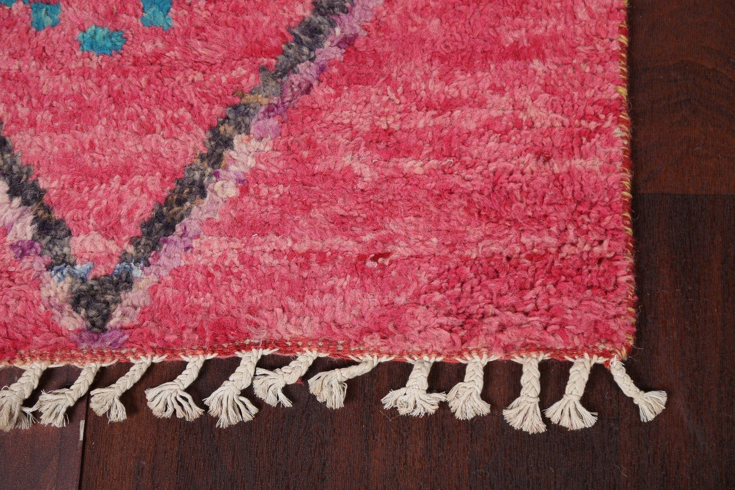 Handmade Moroccan Wool Runner Rug 3x13