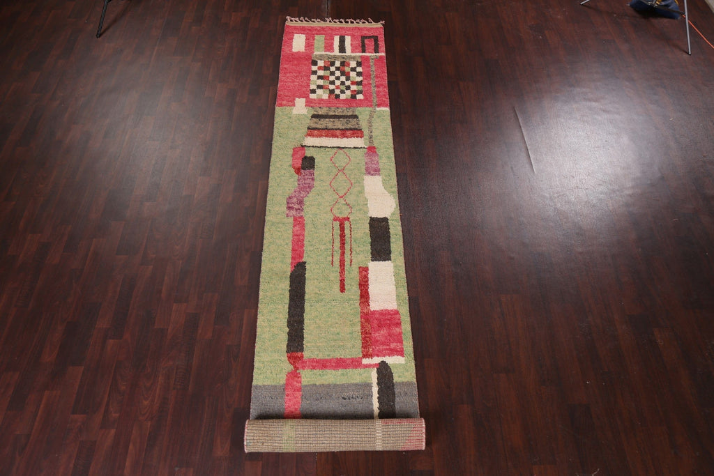 Wool Moroccan Handmade Runner Rug 3x17