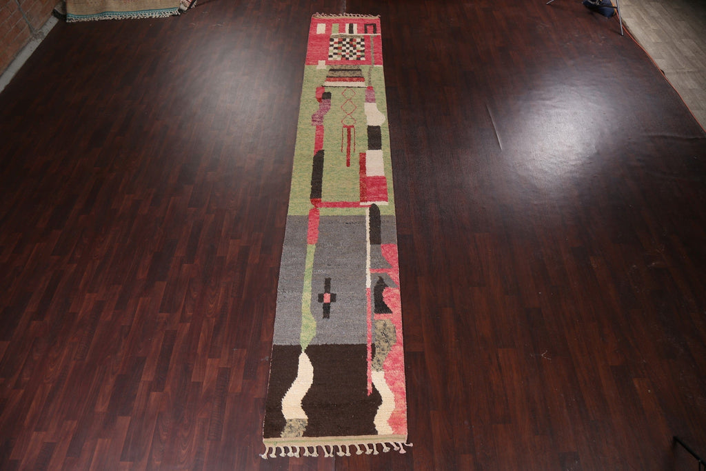 Wool Moroccan Handmade Runner Rug 3x17