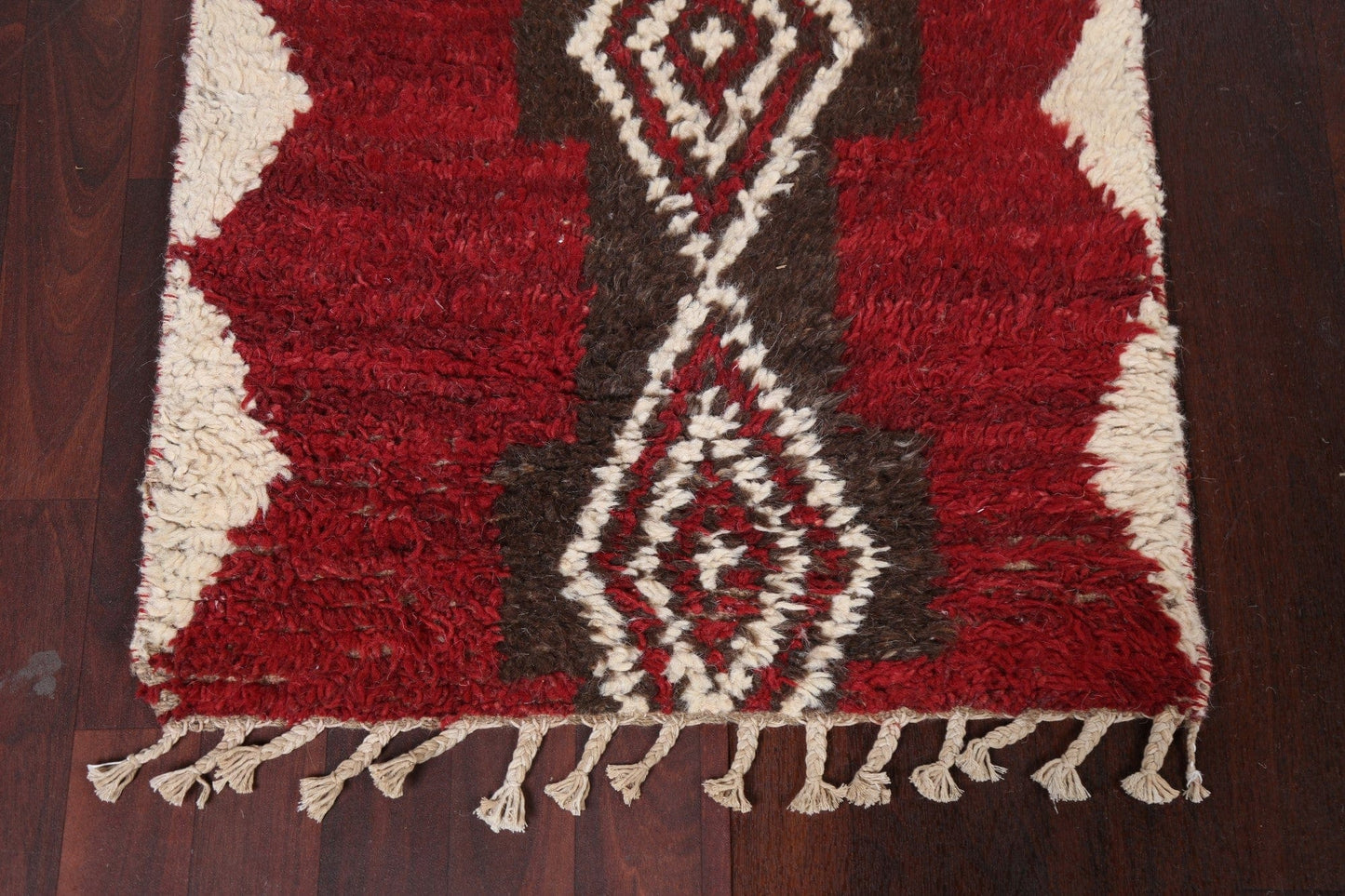 Geometric Moroccan Wool Runner Rug 2x12