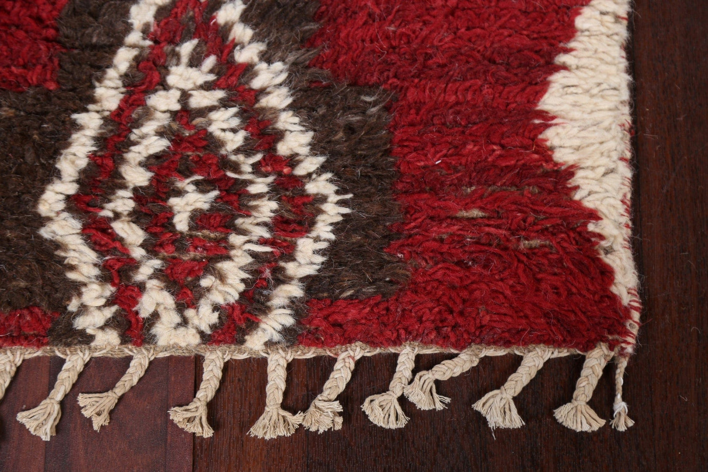 Geometric Moroccan Wool Runner Rug 2x12