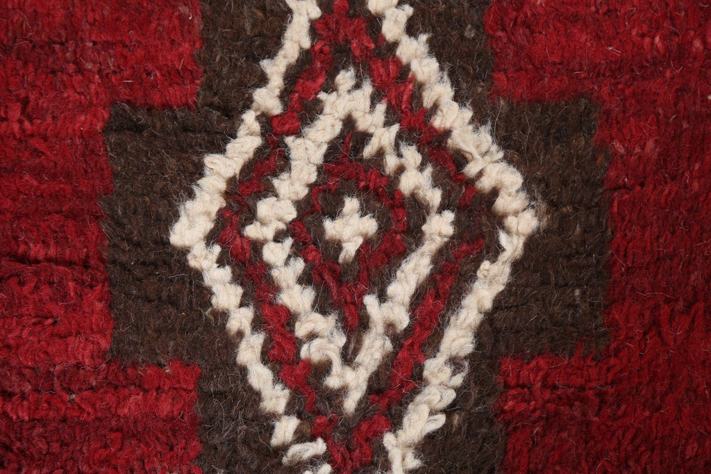 Geometric Moroccan Wool Runner Rug 2x12