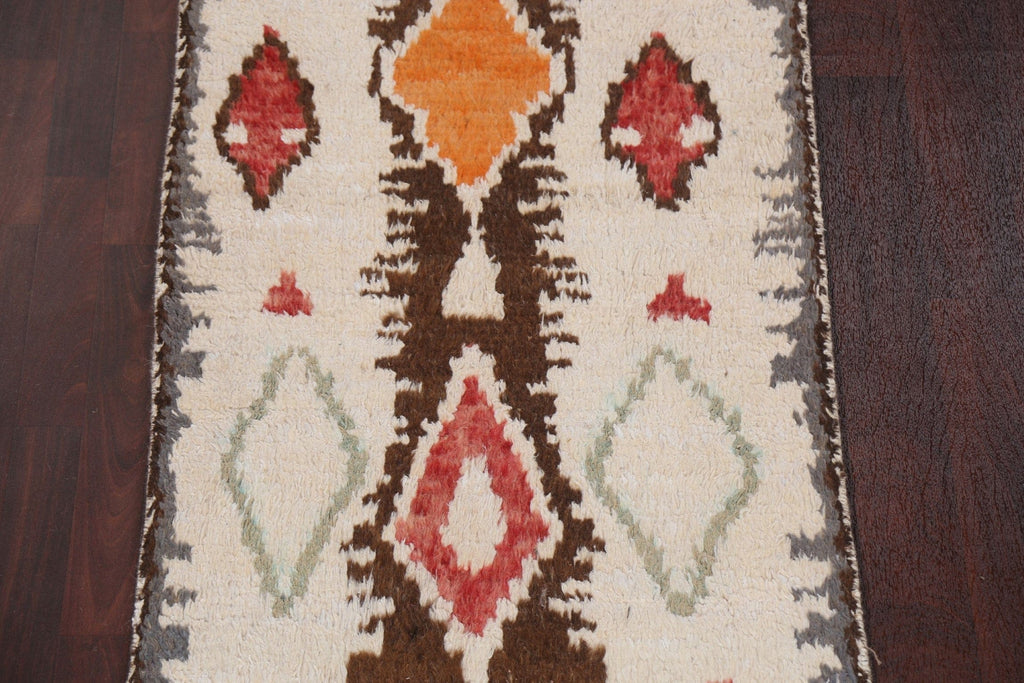 Handmade Moroccan Oriental Runner Rug 3x13