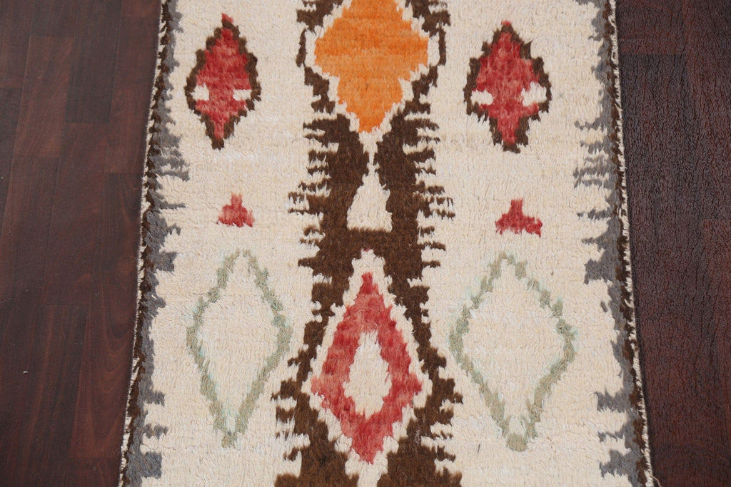 Handmade Moroccan Oriental Runner Rug 3x13