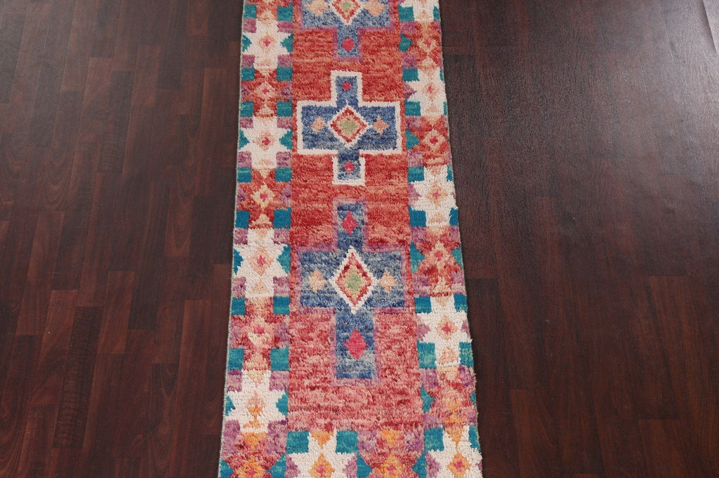 Handmade Moroccan Wool Runner Rug 3x13