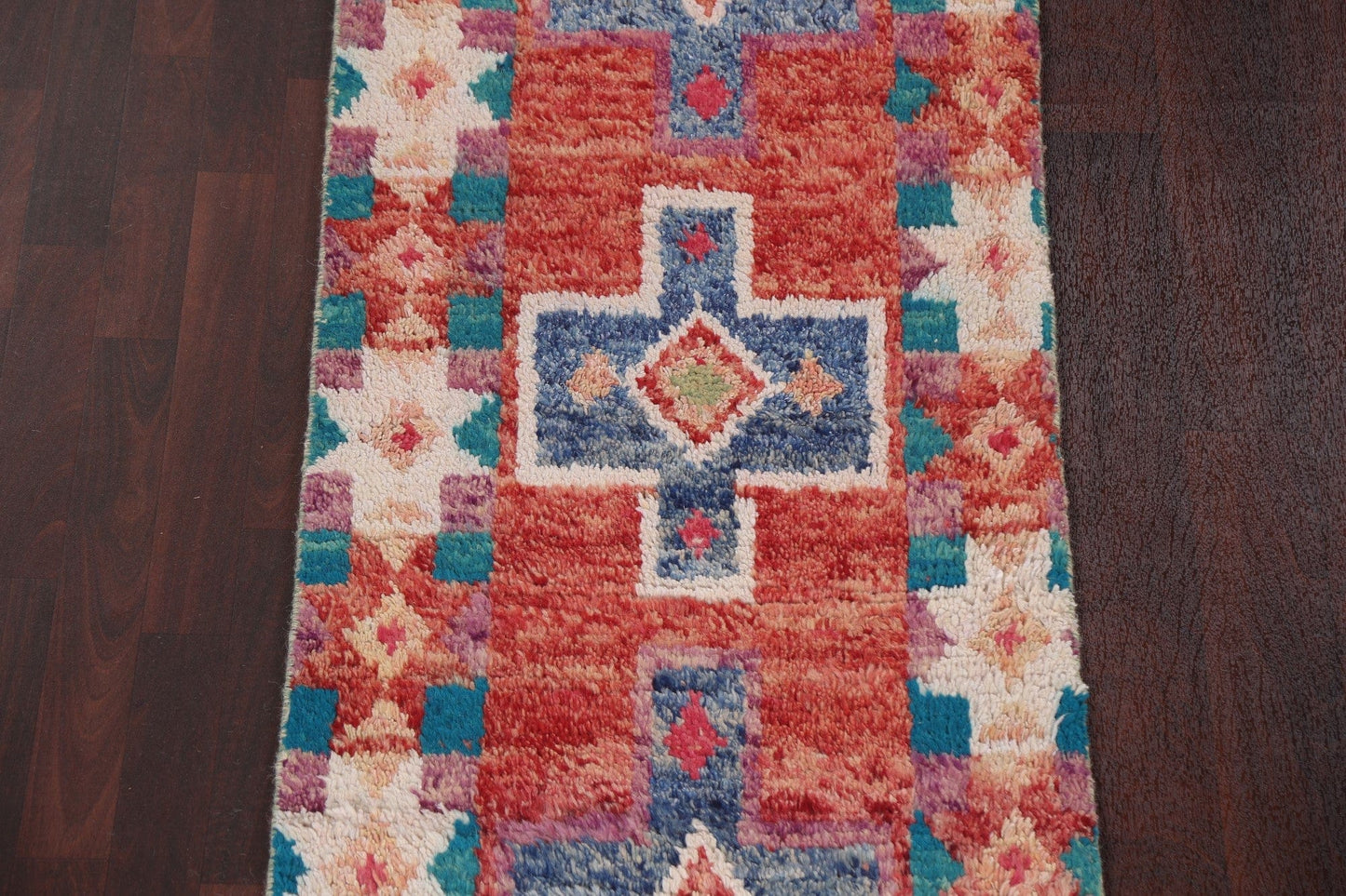 Handmade Moroccan Wool Runner Rug 3x13