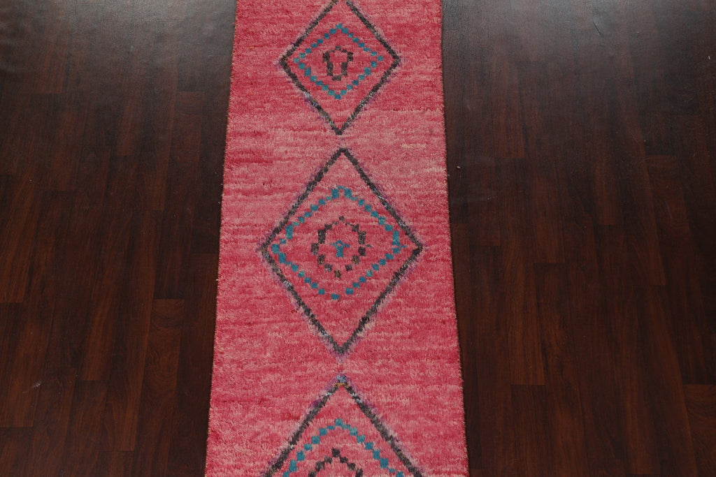 Tribal Moroccan Oriental Runner Rug 3x13