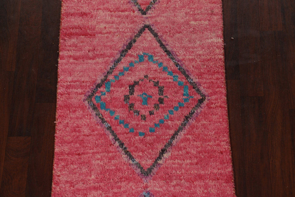 Tribal Moroccan Oriental Runner Rug 3x13