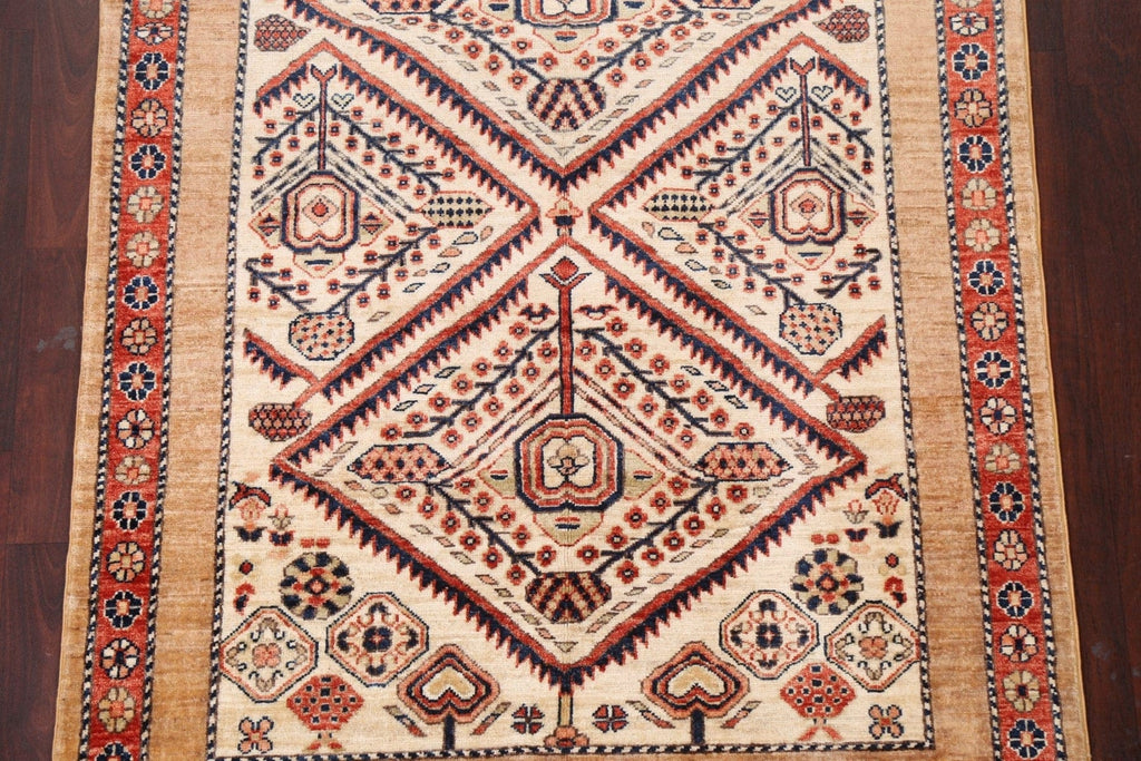 Vegetable Dye Kazak Wool Area Rug 4x6