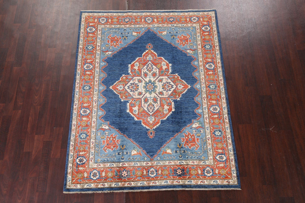 Vegetable Dye Heriz Serapi Wool Area Rug 5x7