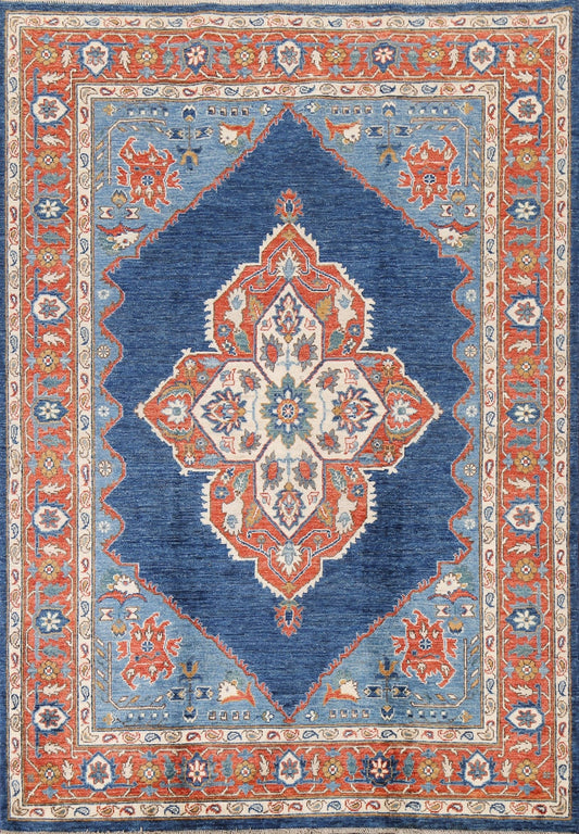 Vegetable Dye Heriz Serapi Wool Area Rug 5x7