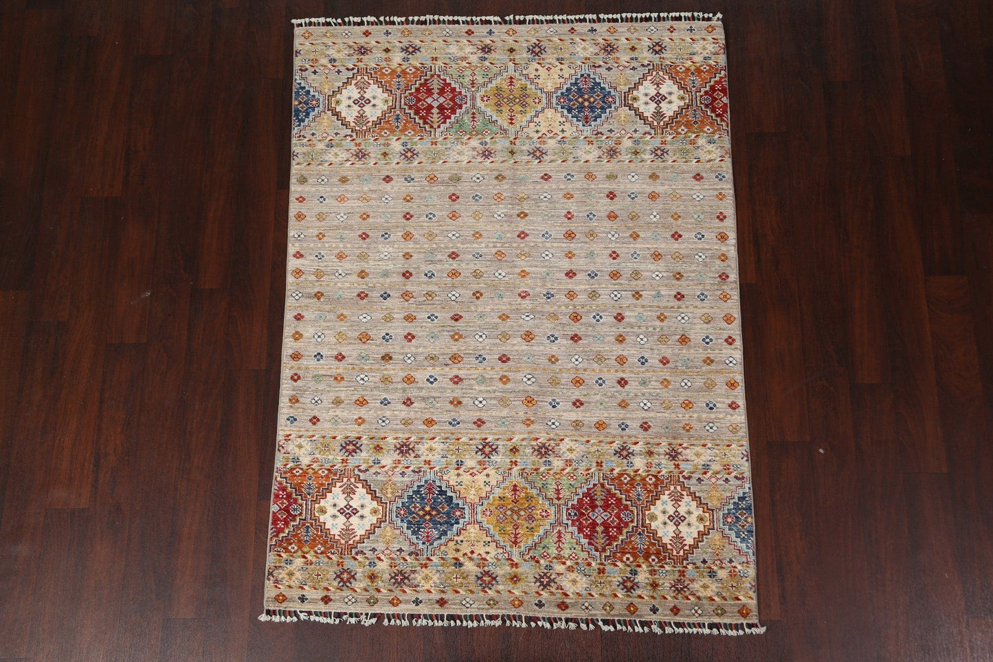 Vegetable Dye Kazak Wool Area Rug 5x6