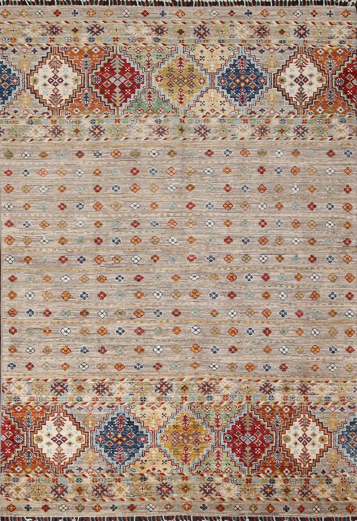 Vegetable Dye Kazak Wool Area Rug 5x6