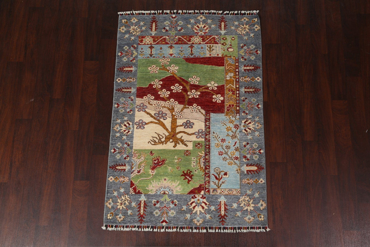 Vegetable Dye Kazak Handmade Area Rug 4x6