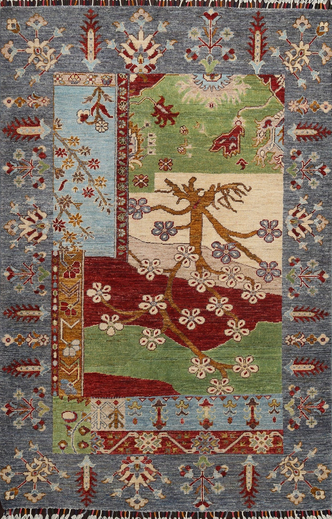 Vegetable Dye Kazak Handmade Area Rug 4x6