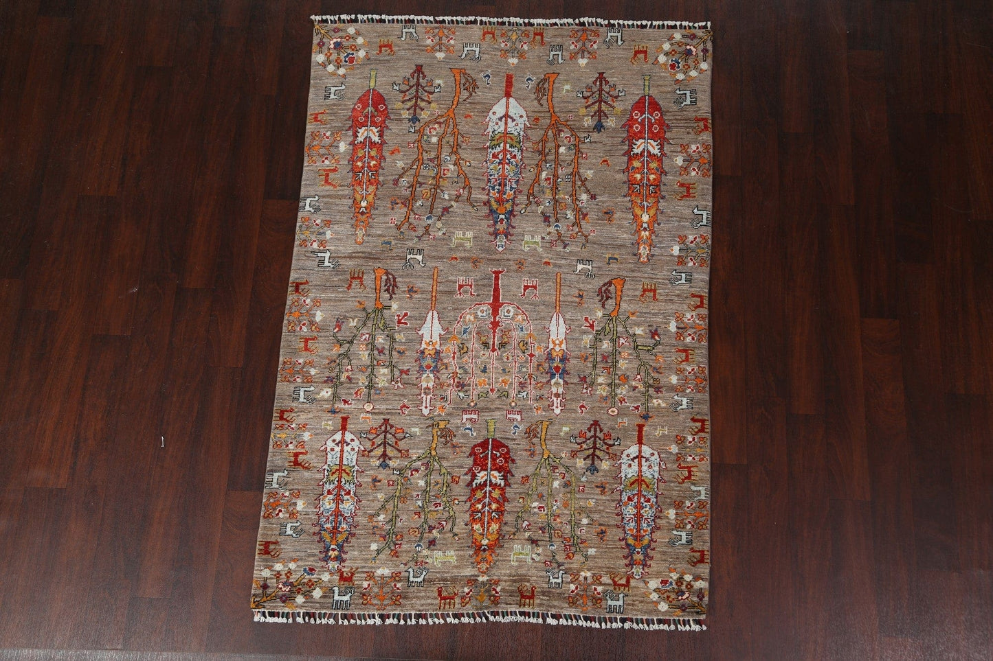 Vegetable Dye Kazak Handmade Area Rug 5x7