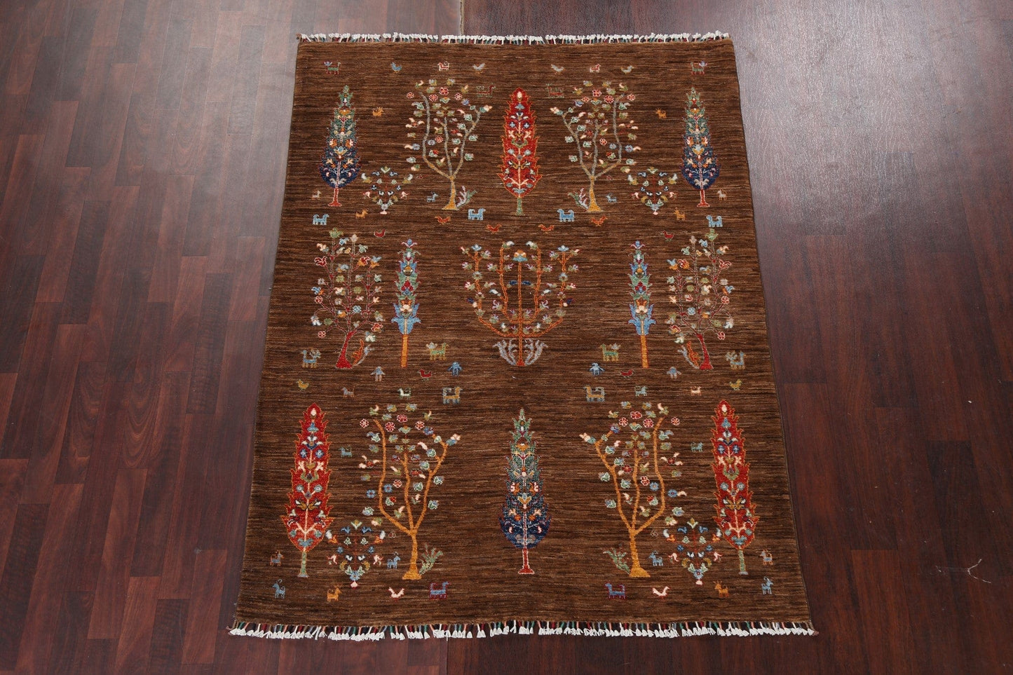 Vegetable Dye Kazak Handmade Area Rug 5x6