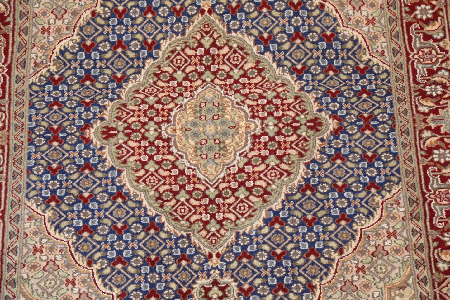 Vegetable Dye Tabriz Mahi Persian Area Rug 4x6